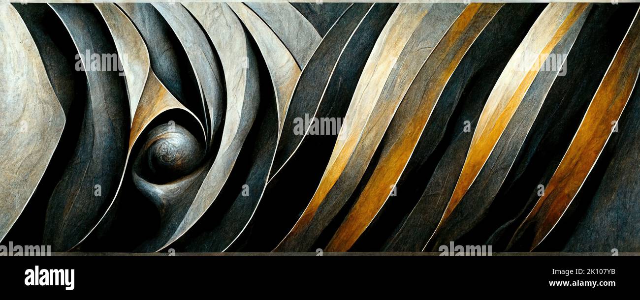 stylish background in intertwined layers of black gold and gray leather ...