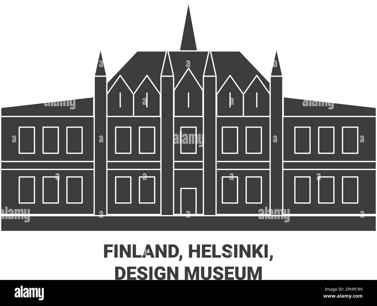 Finland, Helsinki, Design Museum travel landmark vector illustration ...