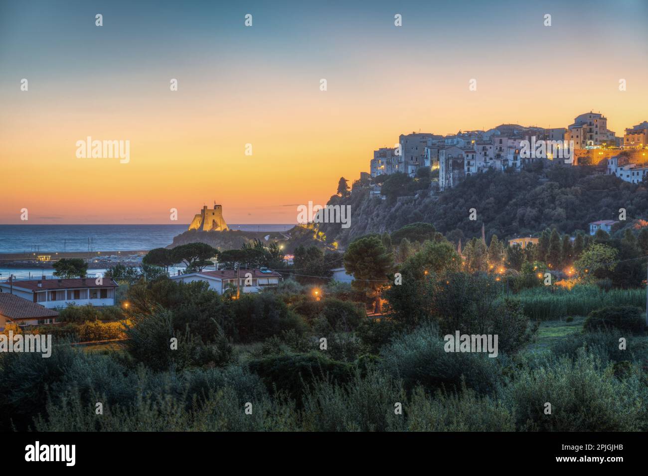 Scenic sunset at Sperlonga, a charming resort town with beautiful ...