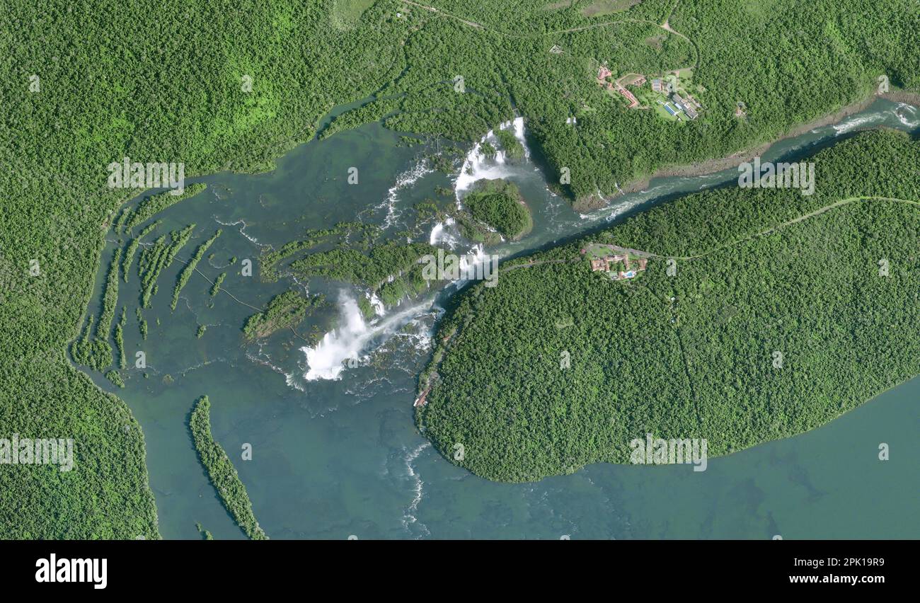 Iguazu Falls, satellite image Stock Photo - Alamy