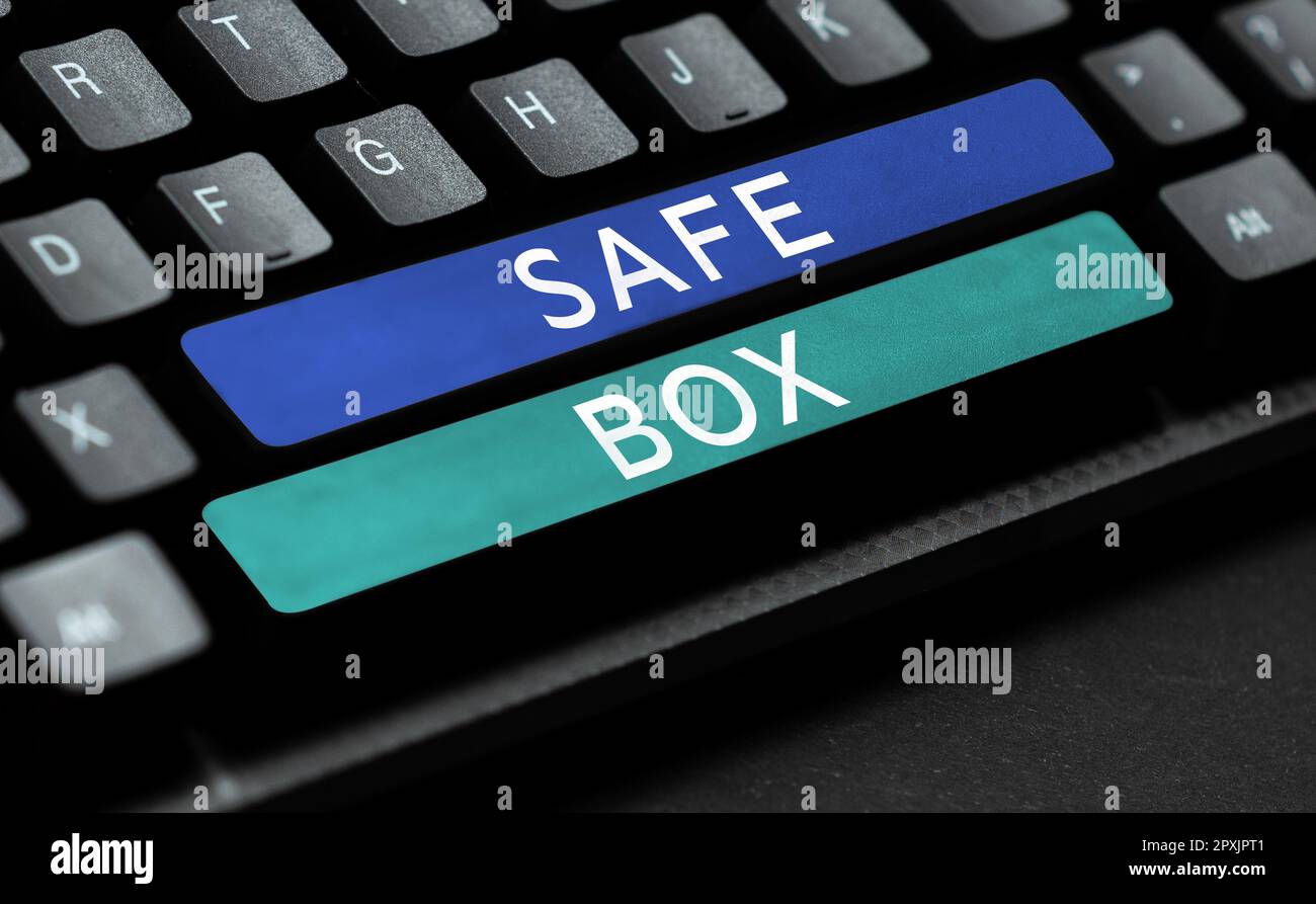 Writing displaying text Safe Box, Business idea A small structure where