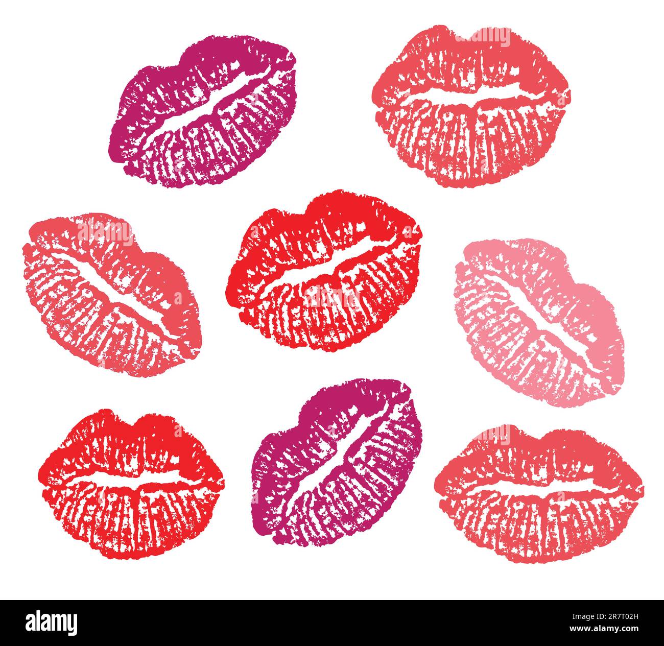 Set of lipstick marks on a white background. Vector Stock Vector Image ...