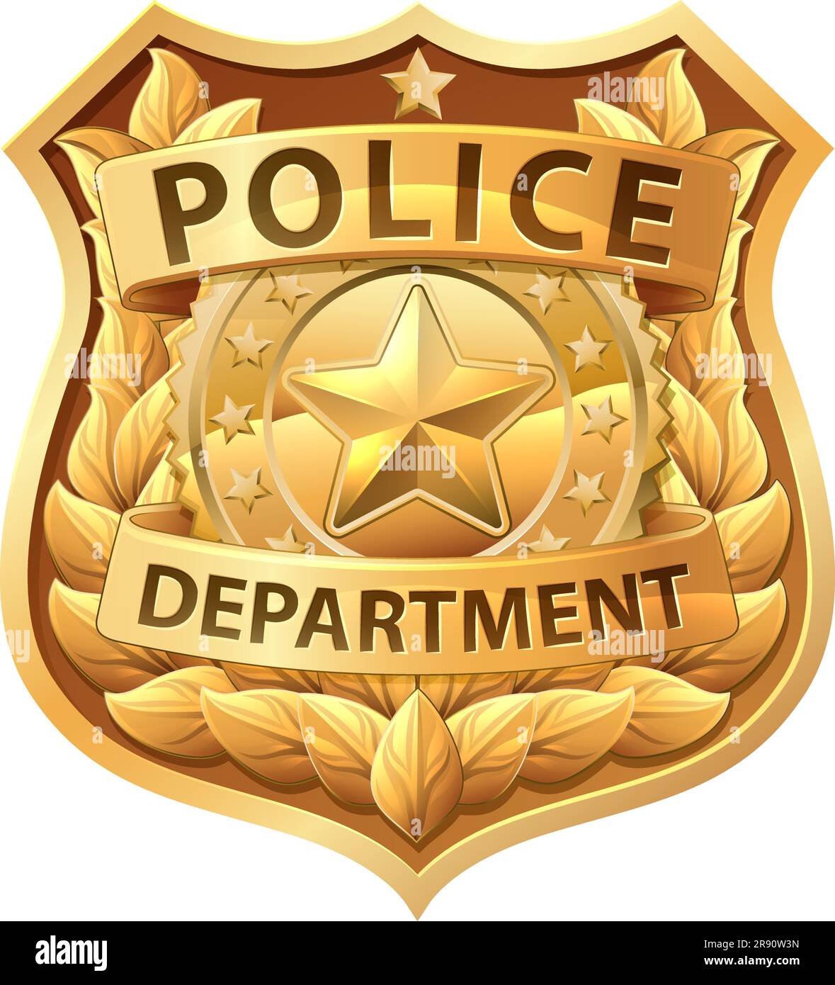 Police Badge Shield Star Sheriff Cop Crest Symbol Stock Vector Image ...