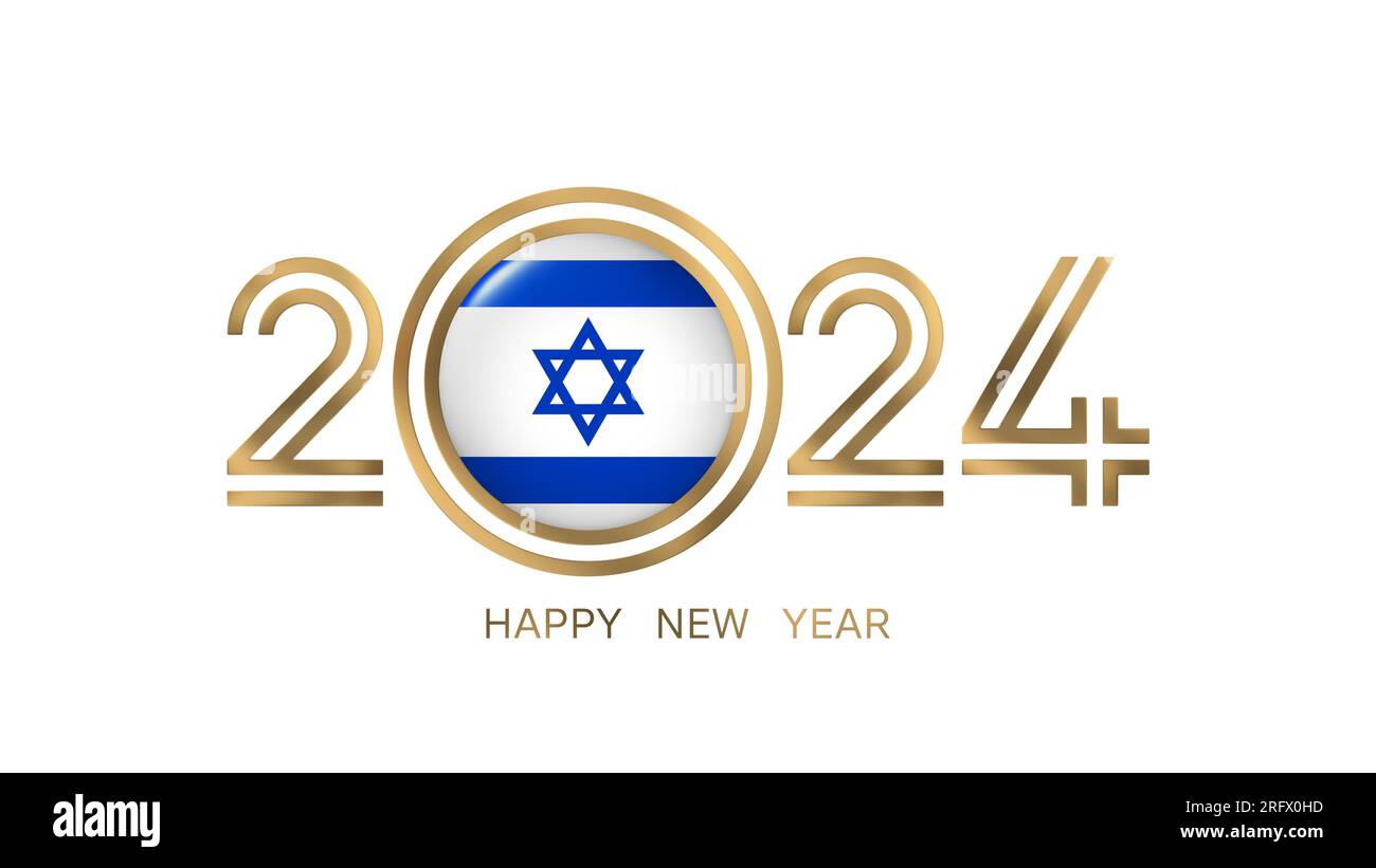 Happy New Year 2024 Israel Flag Stock Photo Alamy