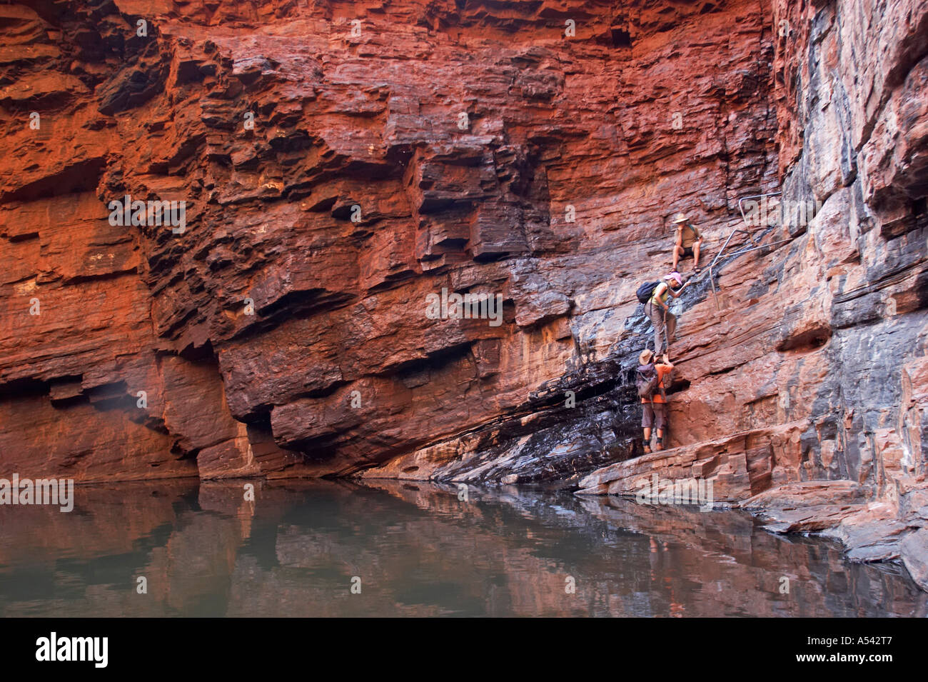 Handrail Pool In Weano Gorge Karijini National Park Pilbara Region Western Australia Wa Stock