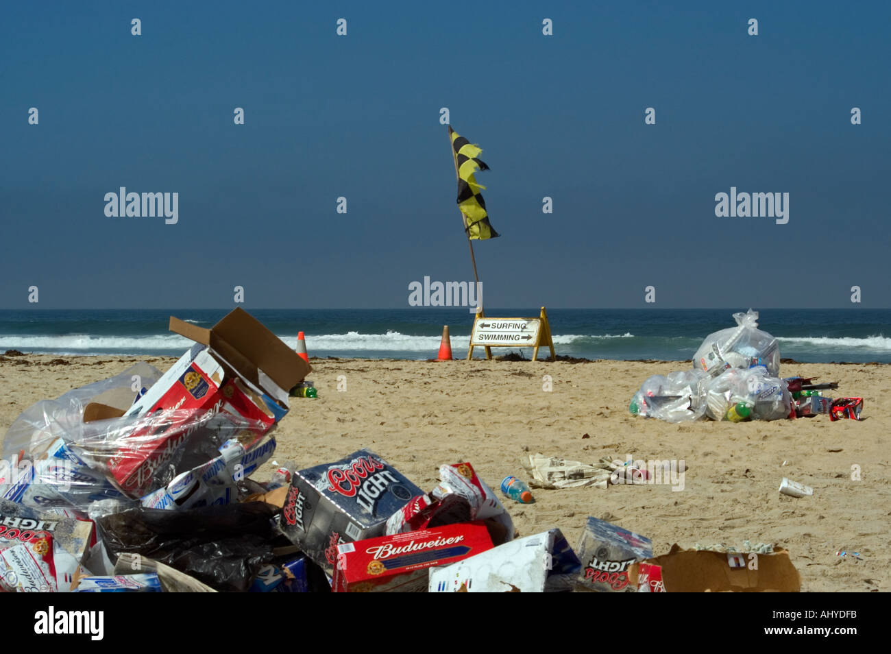 Trash on beach after July 4th holiday Pacific Beach San Diego ...