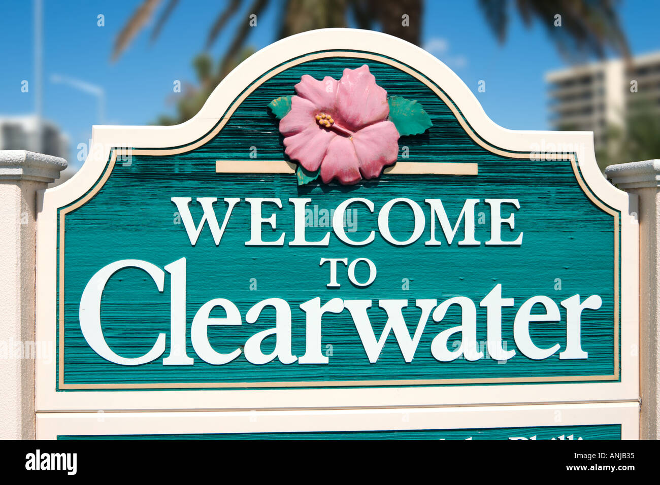Welcome To Clearwater Sign Clearwater Beach Gulf Coast Florida Usa