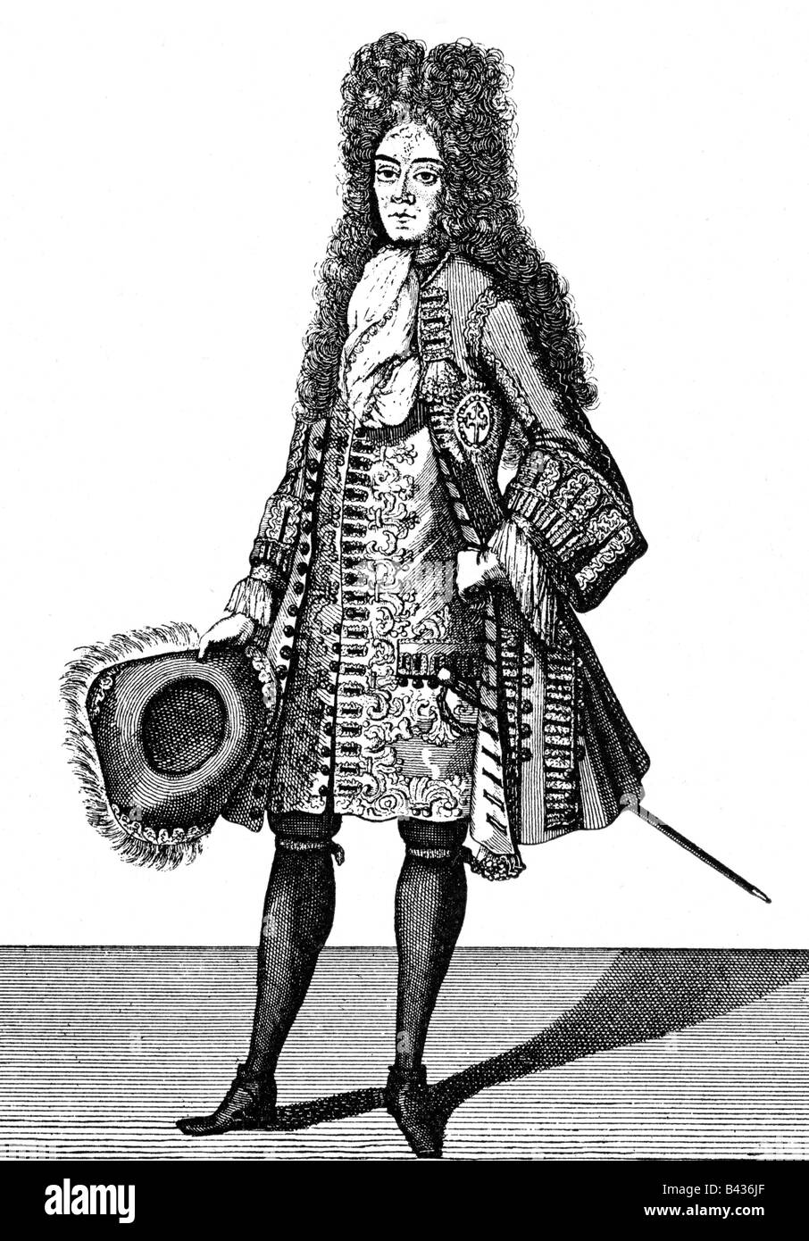 fashion, 18th century, France, court fashion, courtier, copper ...