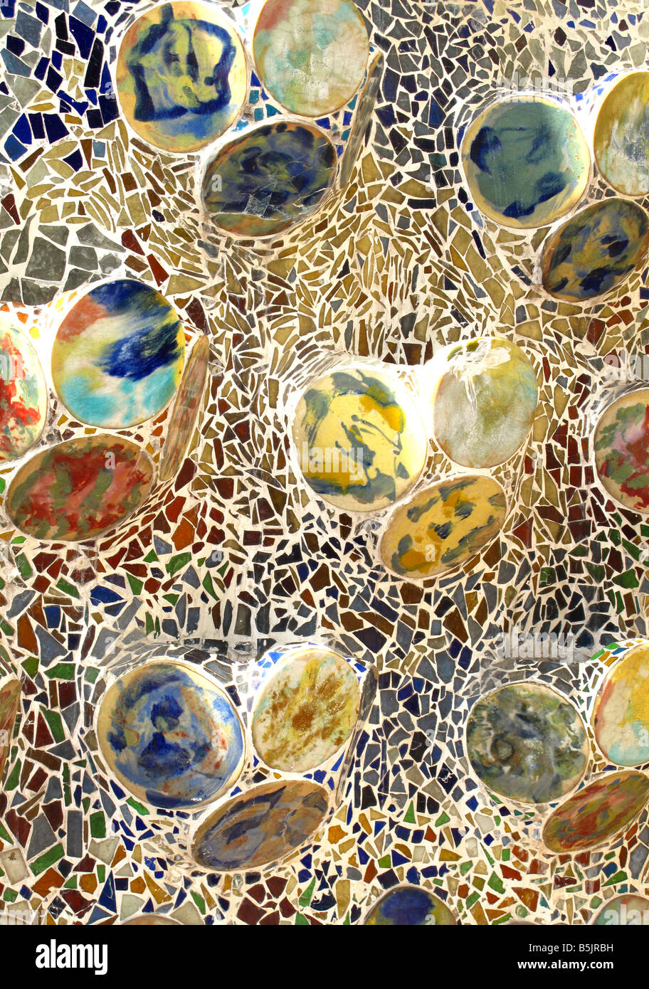 Antoni Gaudis Surreal Modern Mosaic Tile Art Adorning The Roof Terrace