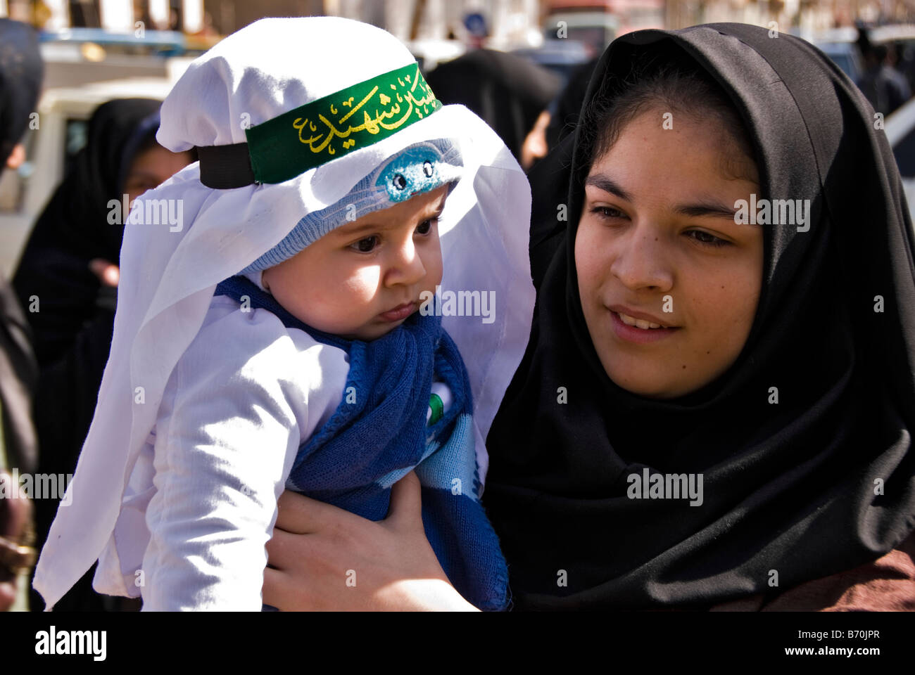 Iranian Mother And Child In A Muslim Celebration Iran Stock Photo Alamy