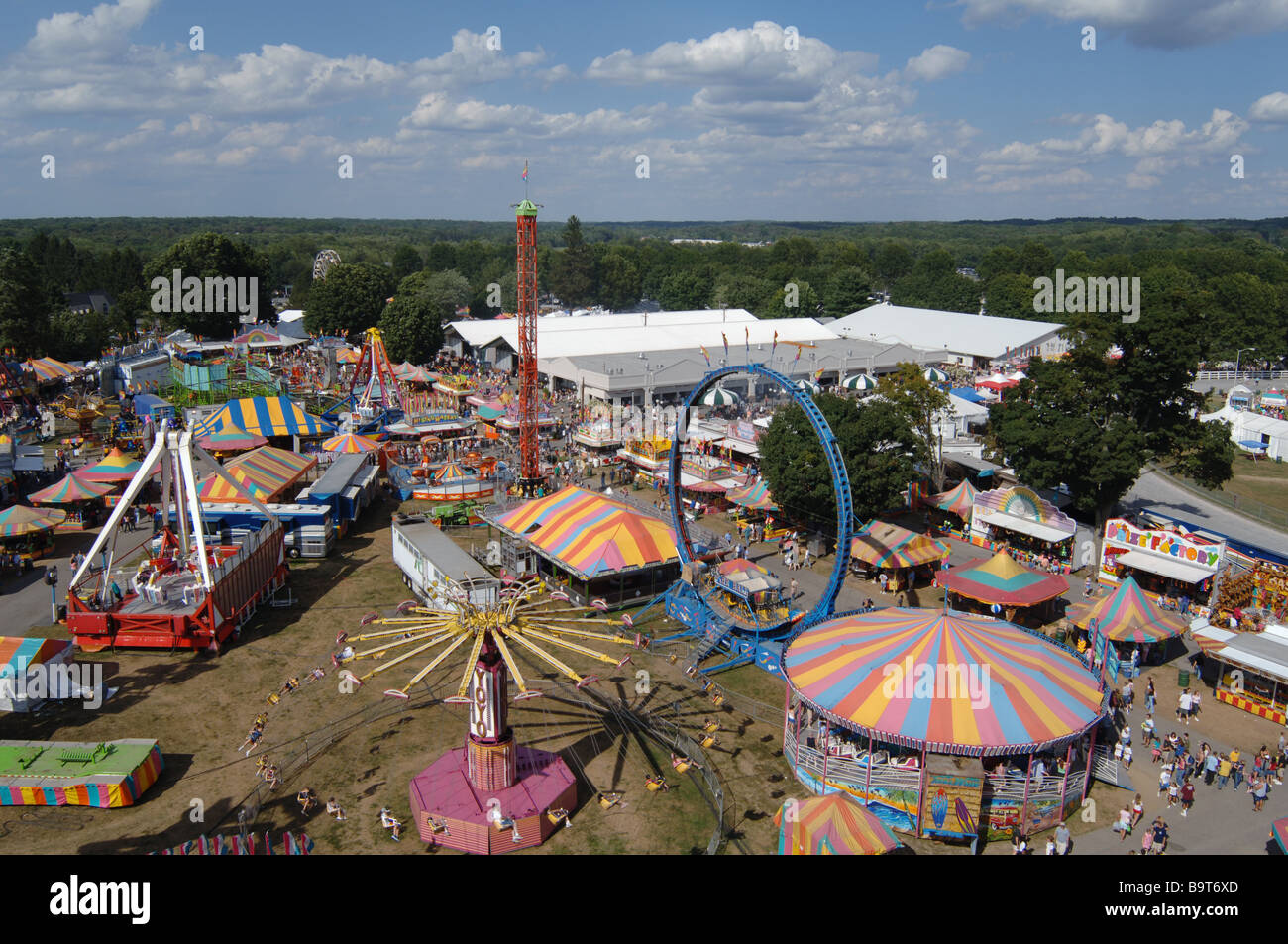 Aerial view of the Dutchess County Fair in Rhinebeck, NY Stock Photo