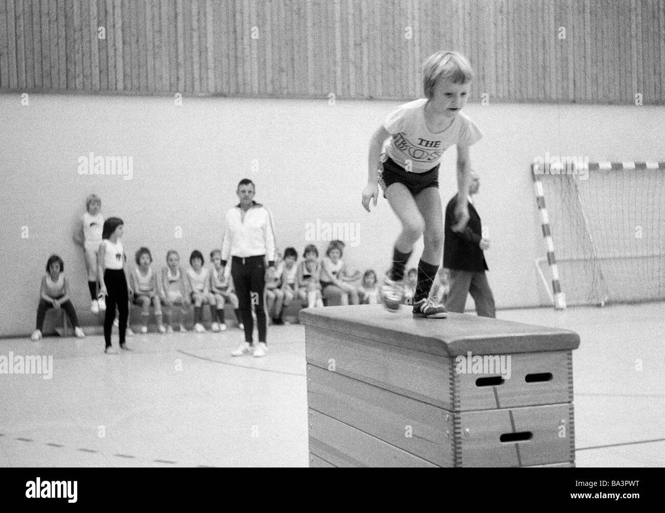Seventies Black And White Photo Edification School Sports Physical