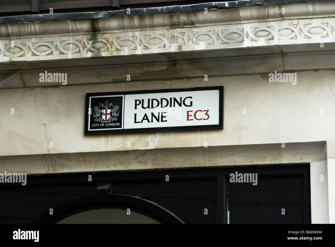 Pudding Lane Street Sign Ec3 London Stock Photo Alamy
