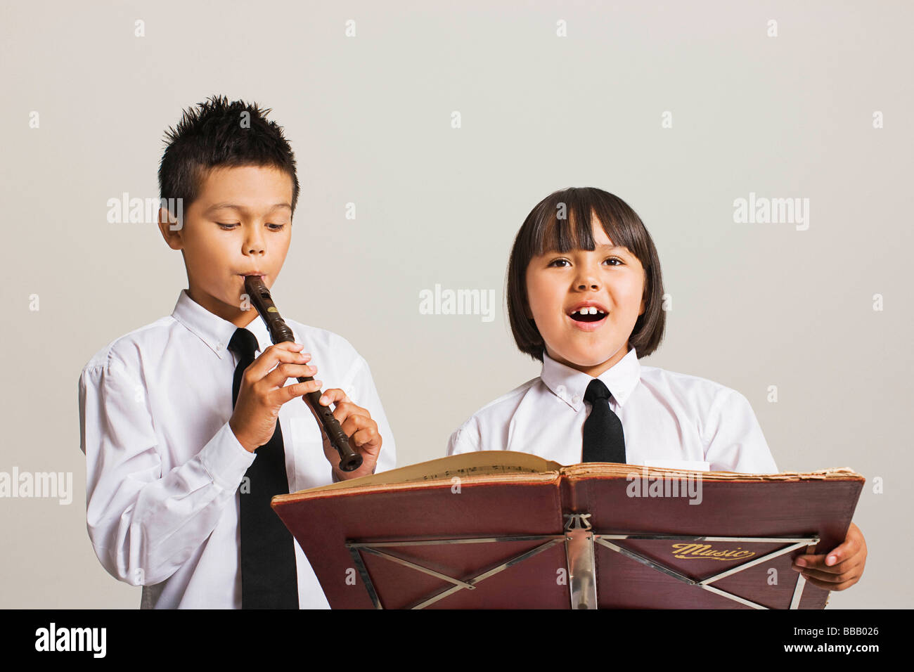 Kids Playing Musical Instruments Stock Photo Alamy