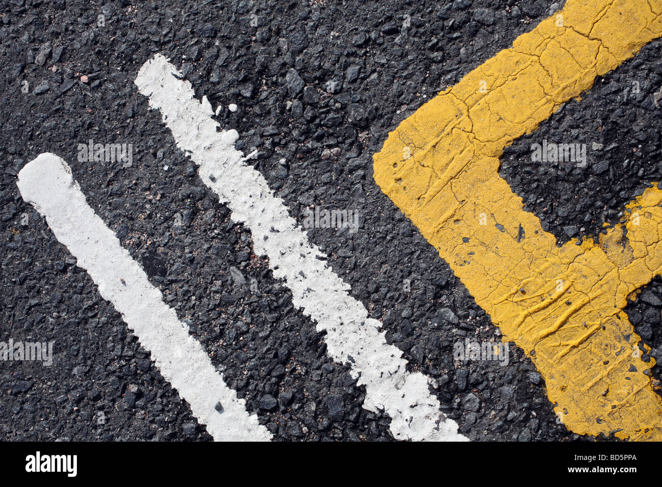 Close Up Of Road Marking Paint And Tarmac Stock Photo Alamy