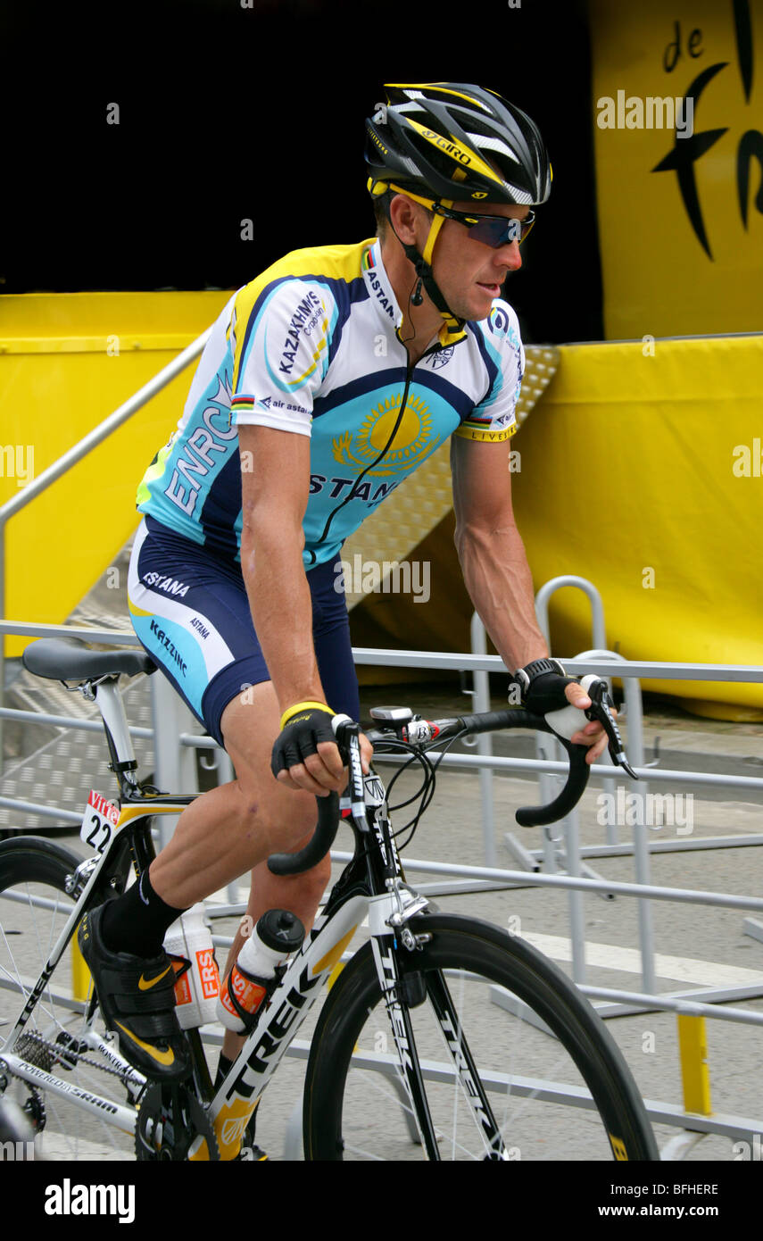 Lance Armstrong, Astana team, Tour de France 2009 stage in Girona ...