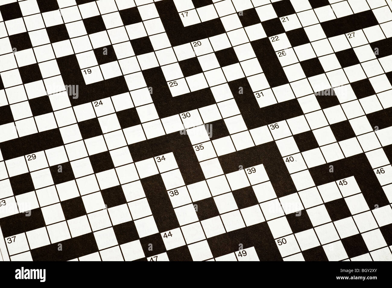 Crossword puzzle blank close up Stock Photo Alamy