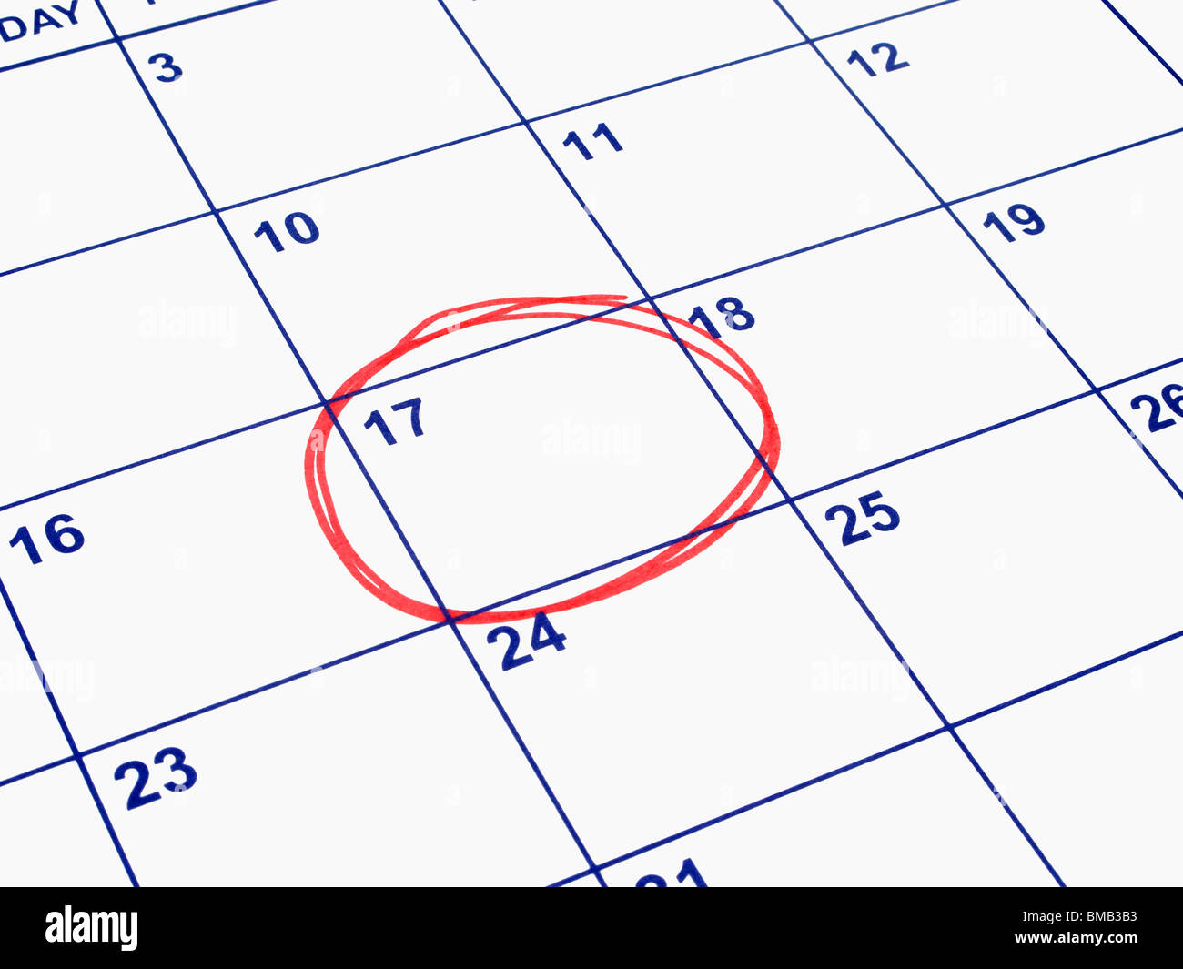 A date circled on a calendar Stock Photo Alamy