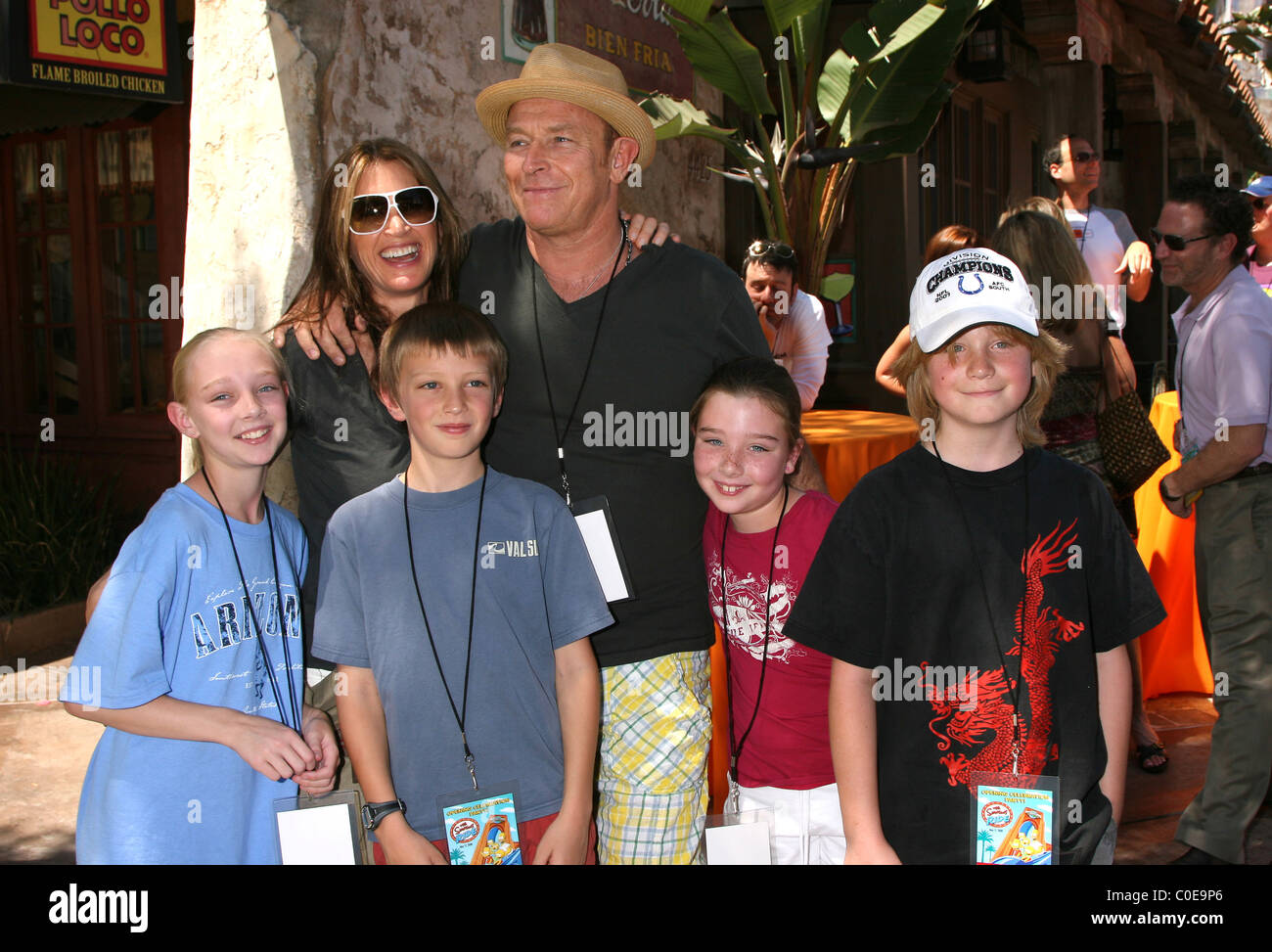 Amanda Pays & Corbin Bernsen and family The Simpsons ride opens at ...