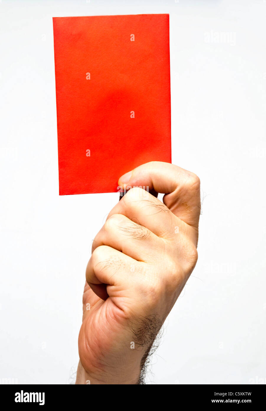 Male Hand Showing Red Card Stock Photo Alamy