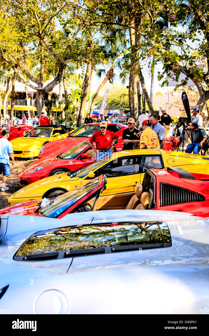 The Sarasota Exotic Car Show at St. Armands Circle Florida Stock Photo