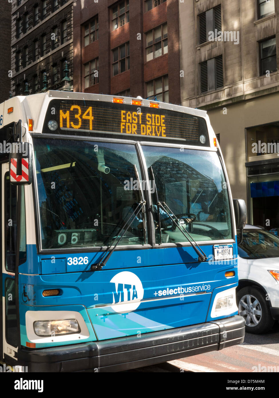 Front of M34 MTA Public Bus, NYC Stock Photo - Alamy