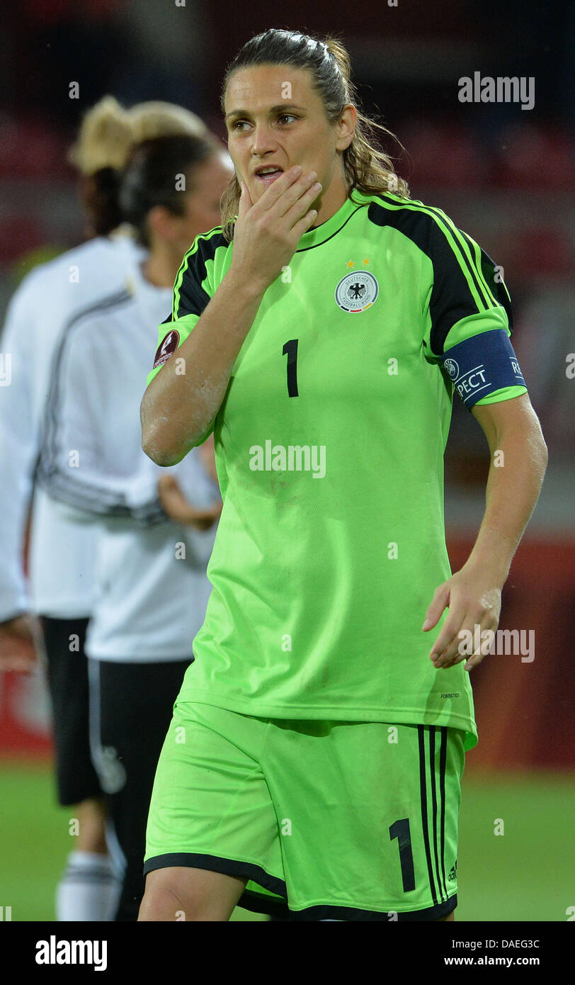 German Goalkeeper Nadine Angerer Reacts After The Uefa Womens Euro 2013 Group B Soccer Match 
