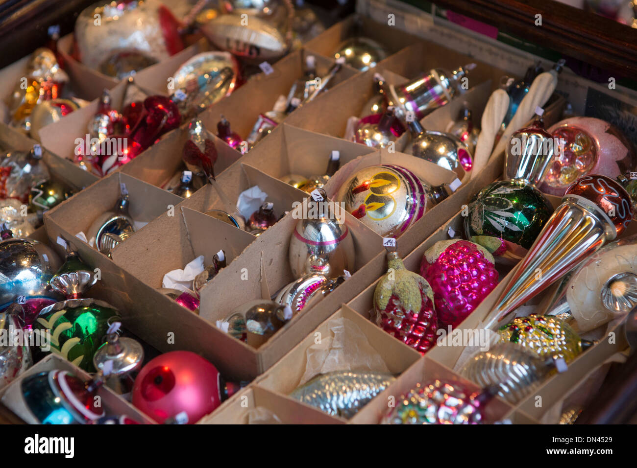 Vintage Christmas decorations for sale at Christmas Market Cologne