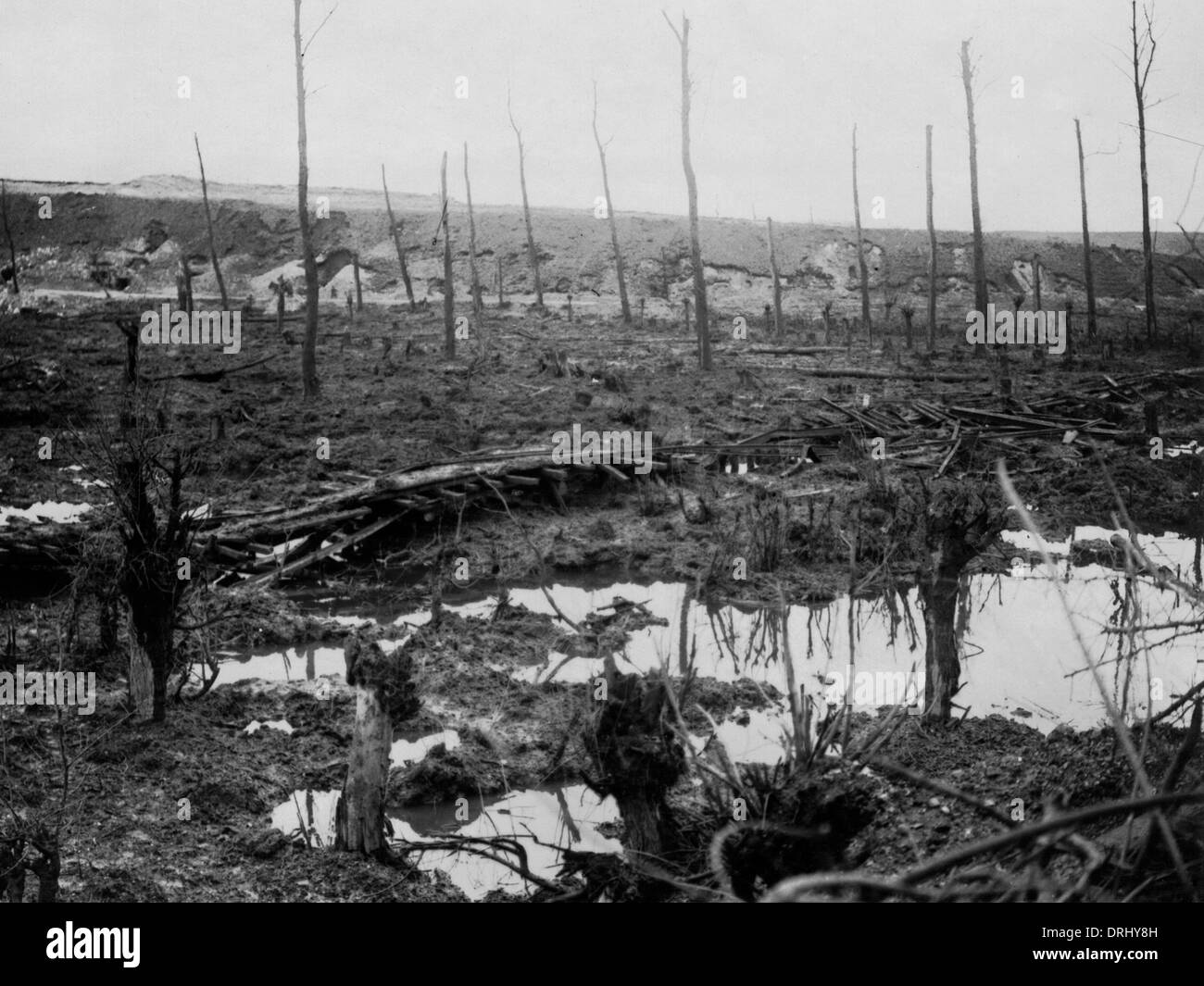 Remains of railway bridge, Miraumont, Western Front, WW1 Stock Photo ...