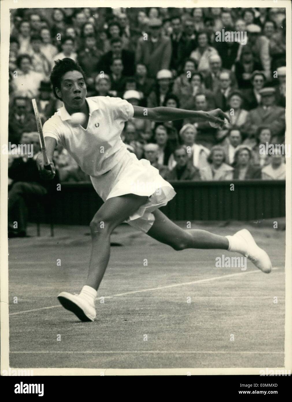 Mar. 03, 1956 - Wimbledon Tennis Championship, Althea Gibson in action ...