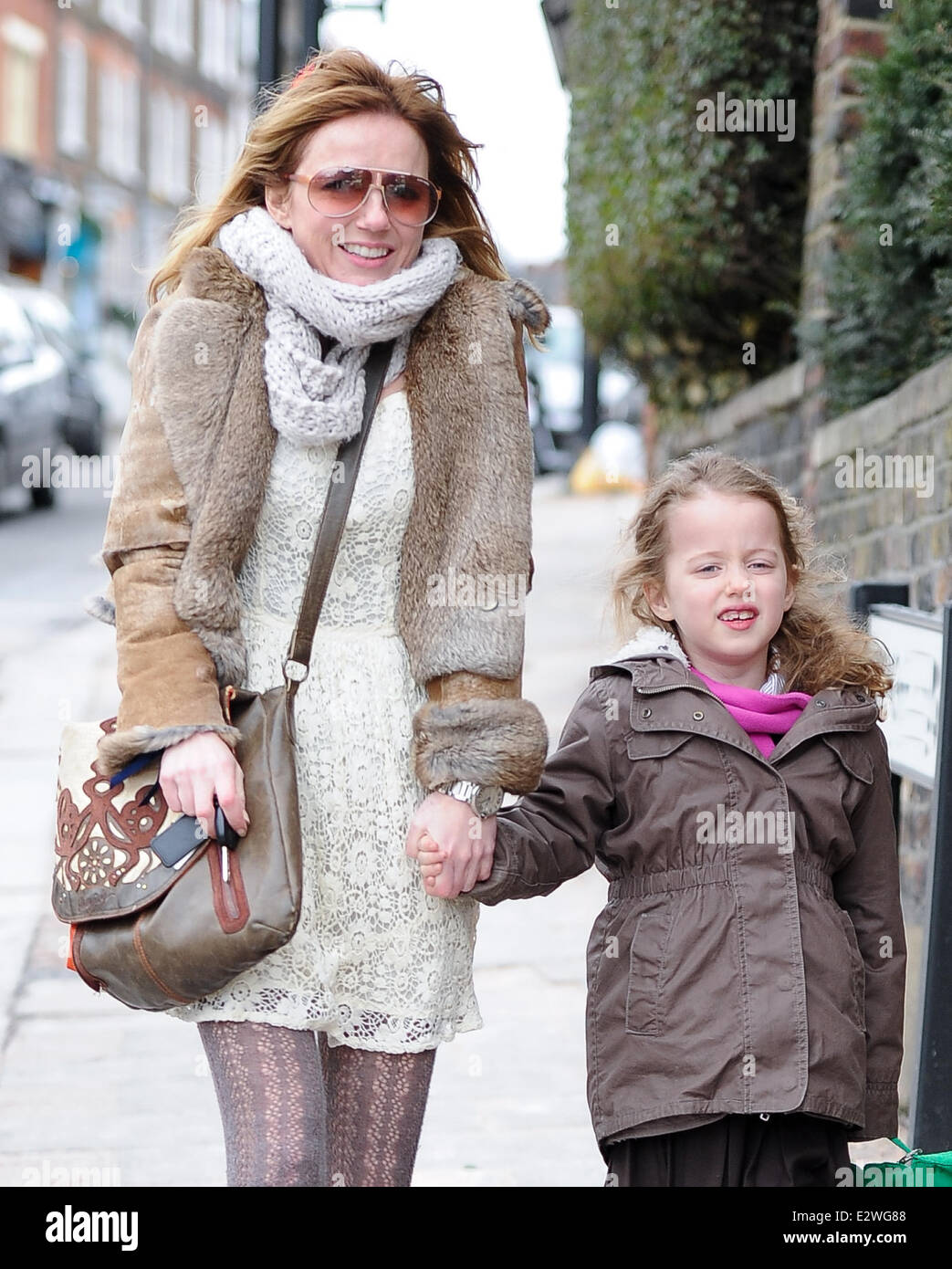 Geri Halliwell out and about with daughter Bluebell on a very cold and ...
