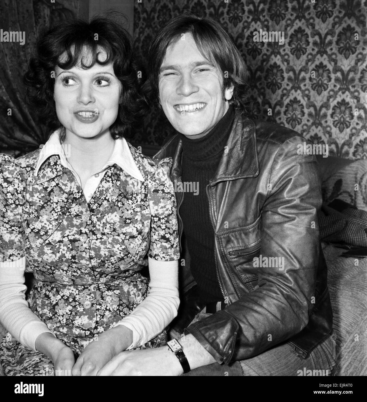 Actor Nicky Henson poses with actress Madeleine Smith. 7th March 1975 ...