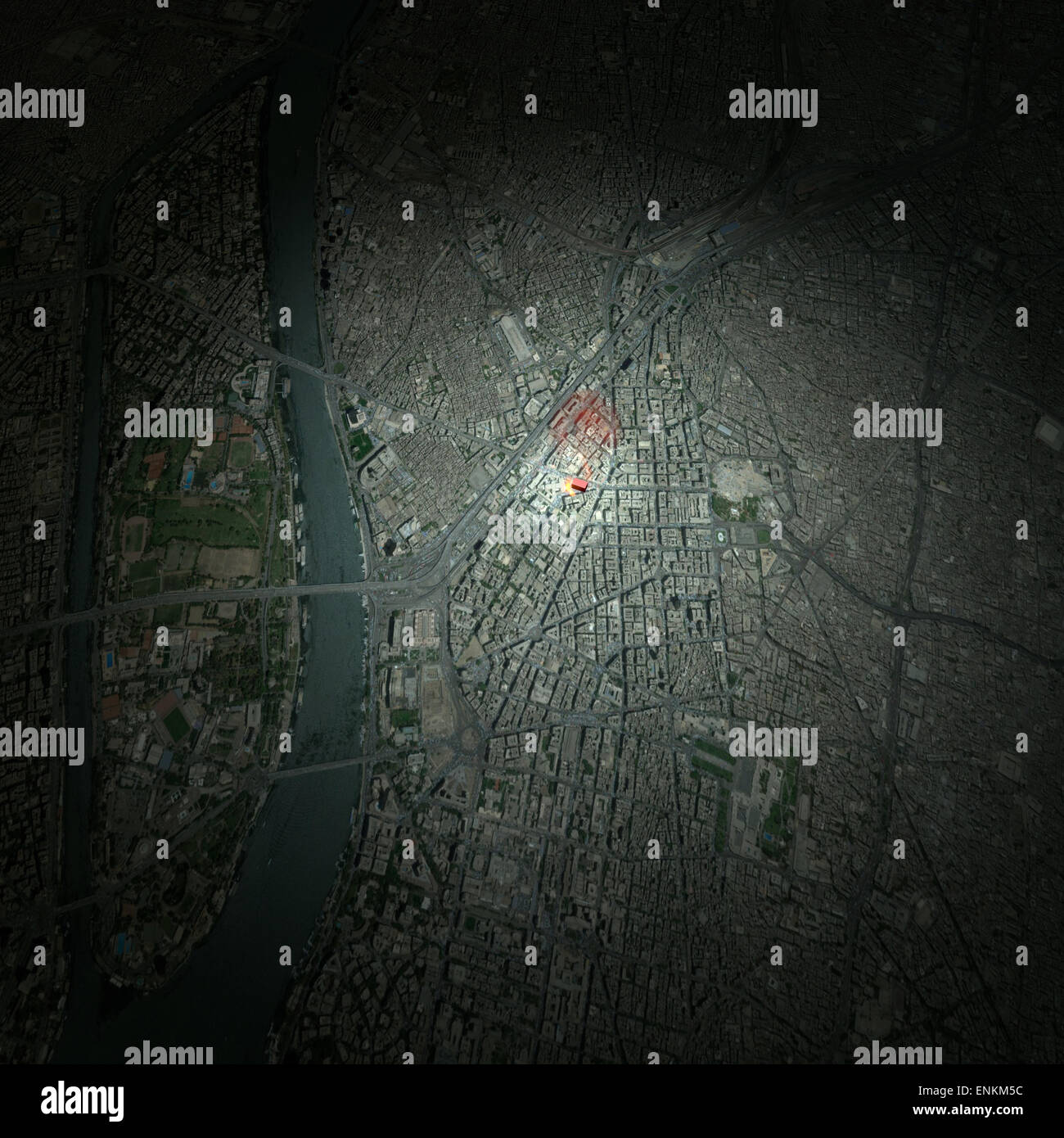 Map Of Downtown Of Cairo Illustration ENKM5C 