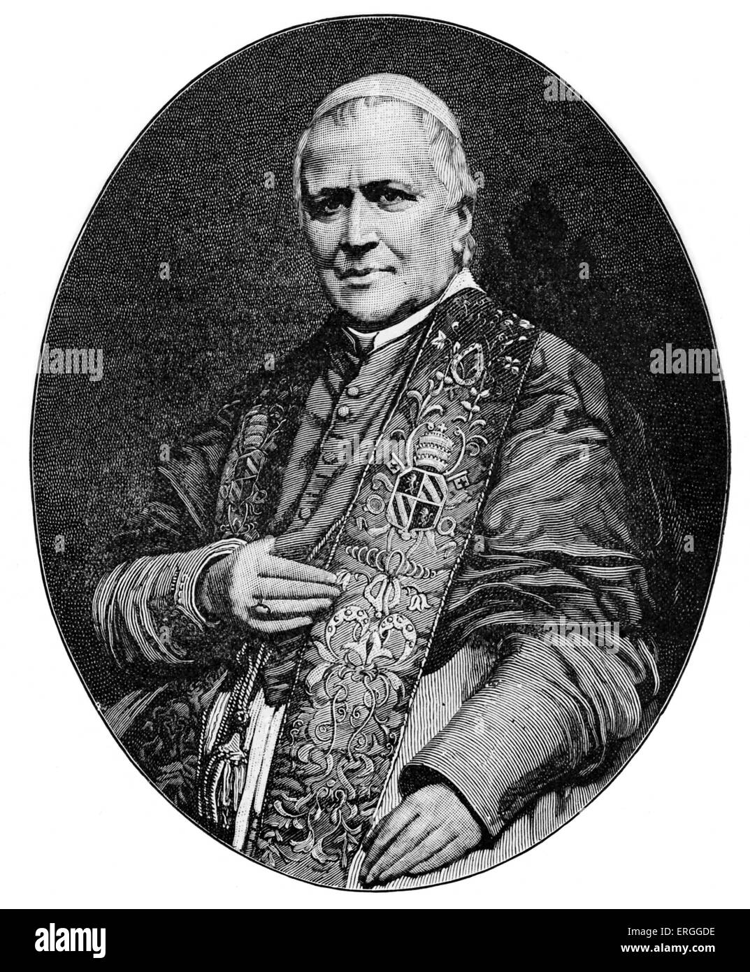Pope Pius IX - portrait after photograph by Pierre Petit. Served from ...