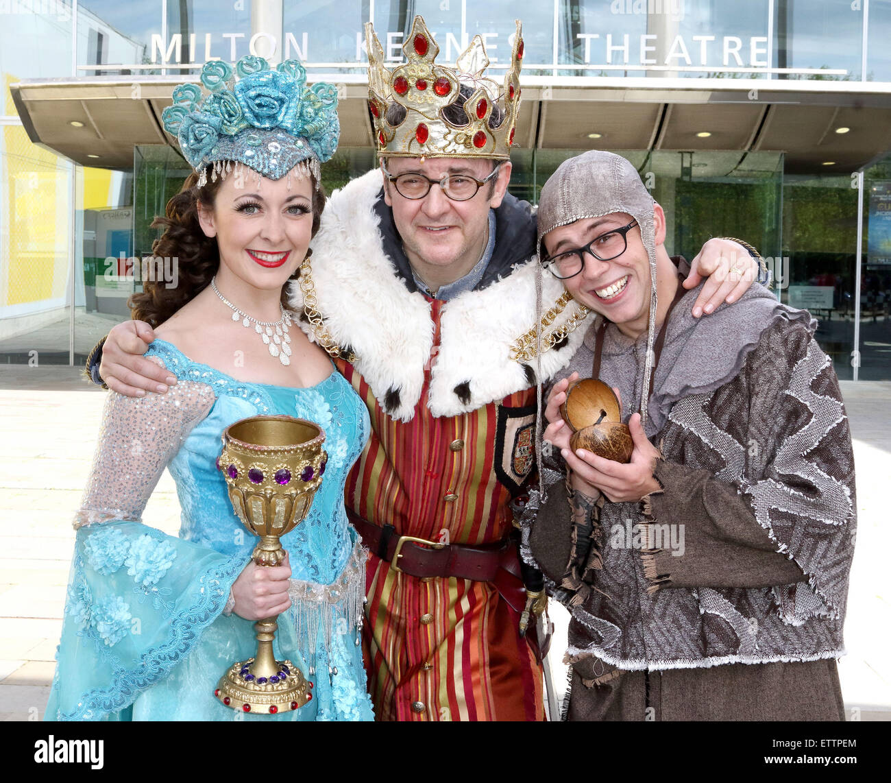Spamalot Cast Photocall outside Milton Keynes Theatre as they start of