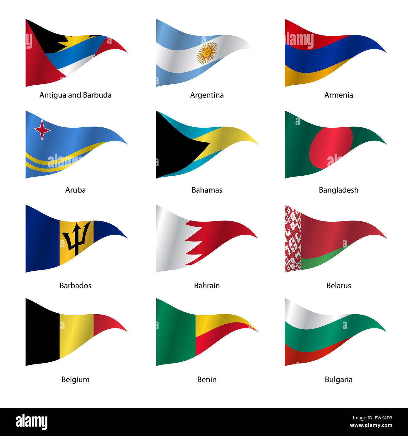 Set Flags of world sovereign states Stock Photo - Alamy