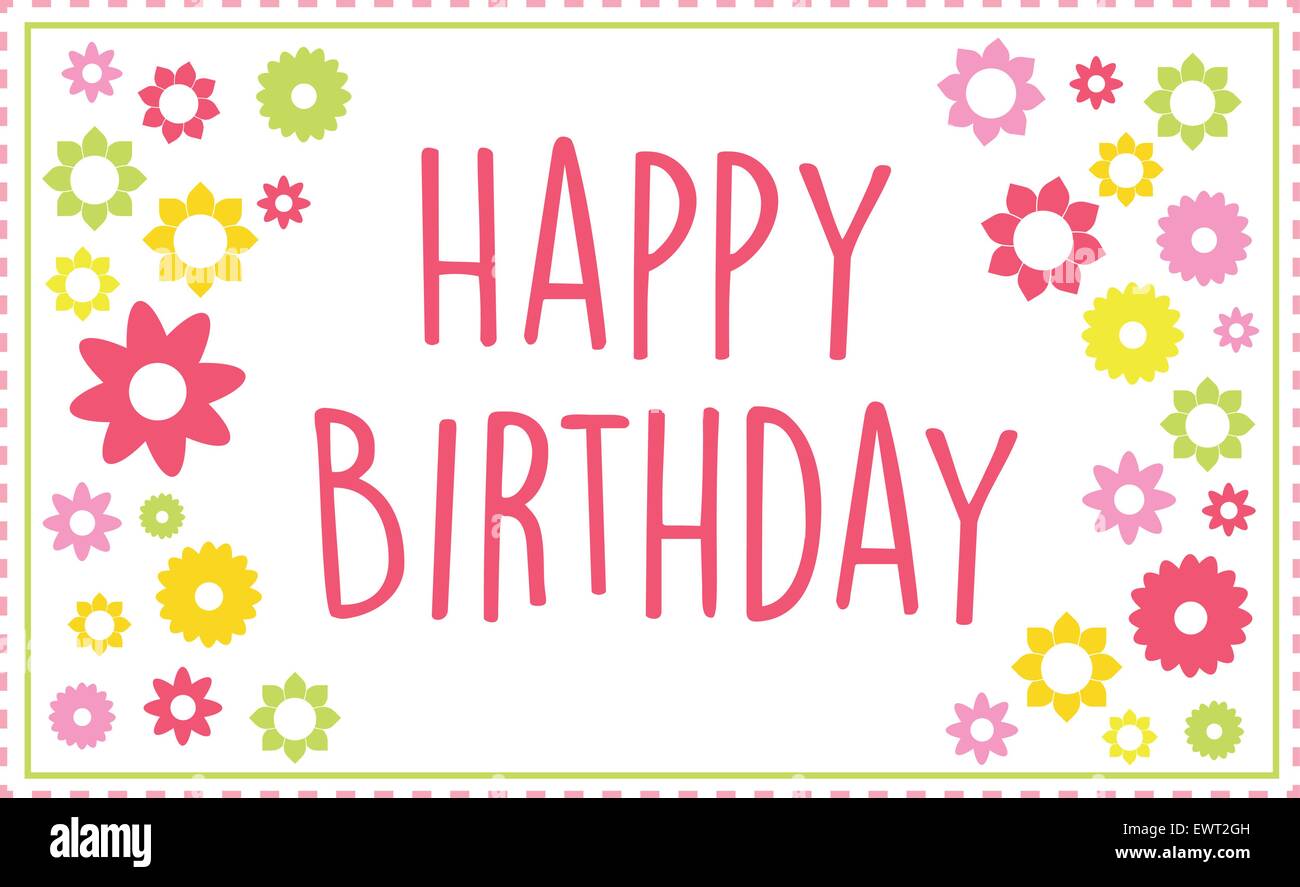 Happy Birthday Greeting Card Stock Vector Image & Art - Alamy