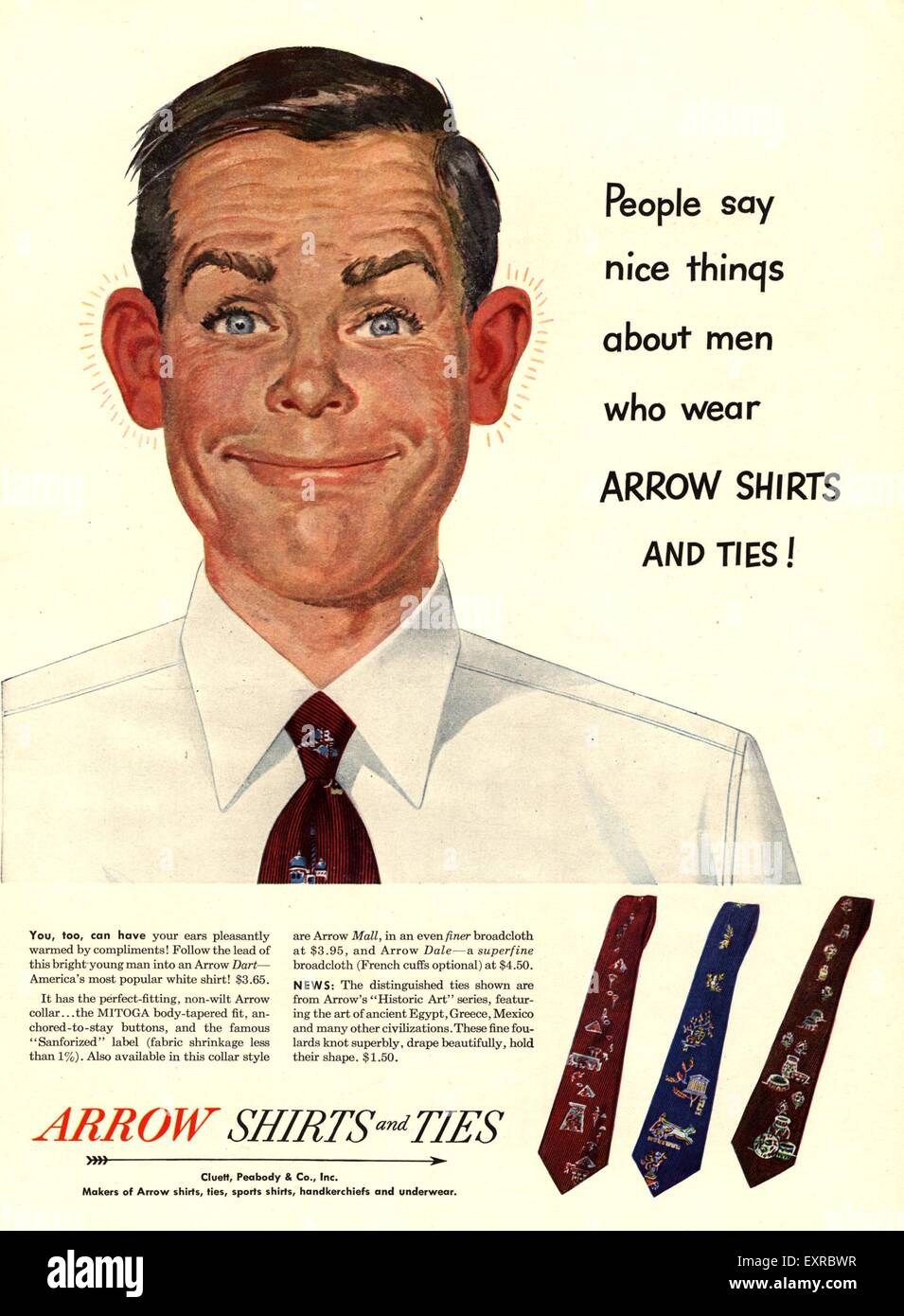 1950s USA Arrow Magazine Advert Stock Photo - Alamy