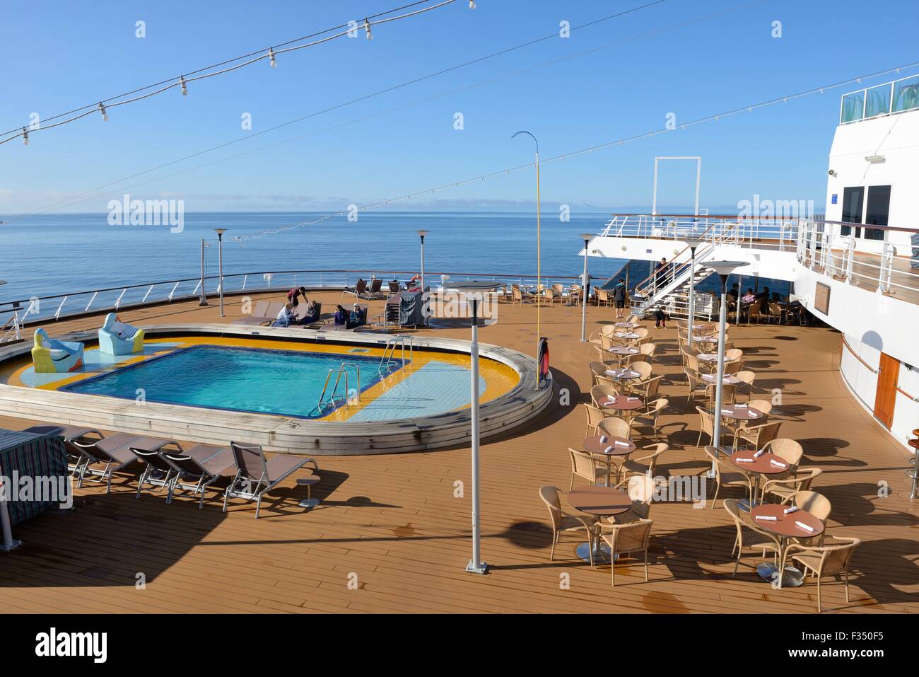 Swimming pool on the deck of the cruise ship Volendam Stock Photo - Alamy