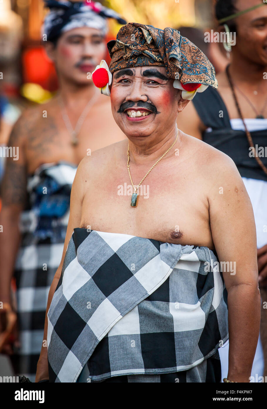 Balinese Man In Traditional Attire At Sanur Village Festivals Street Parade On August 30th 