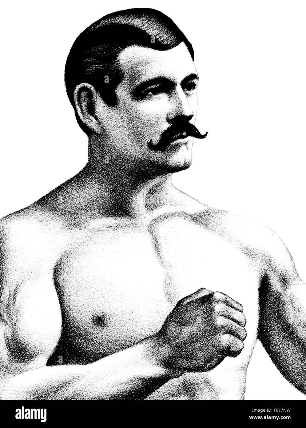 Vintage portrait of legendary American bare-knuckle and gloved boxer ...