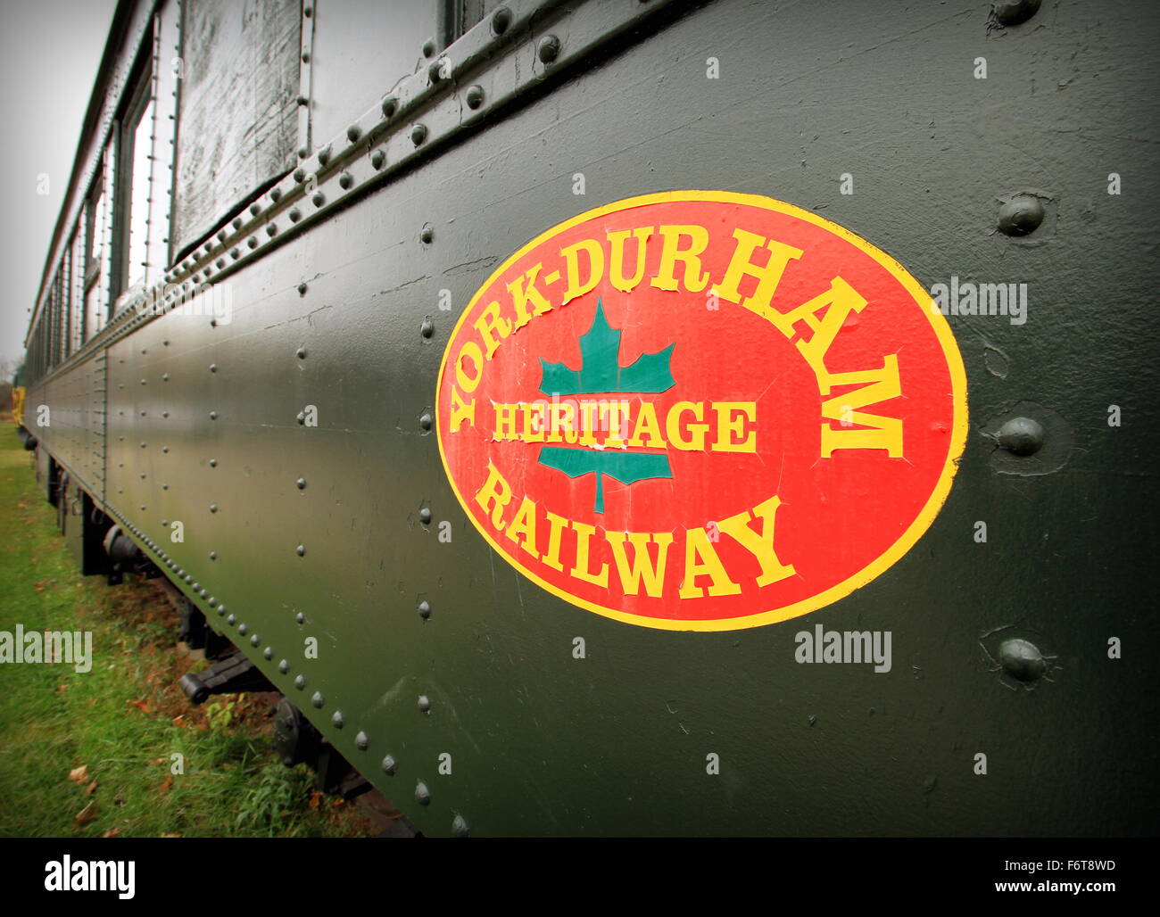 Heritage train side at the platform at Uxbridge station in Canada Stock ...