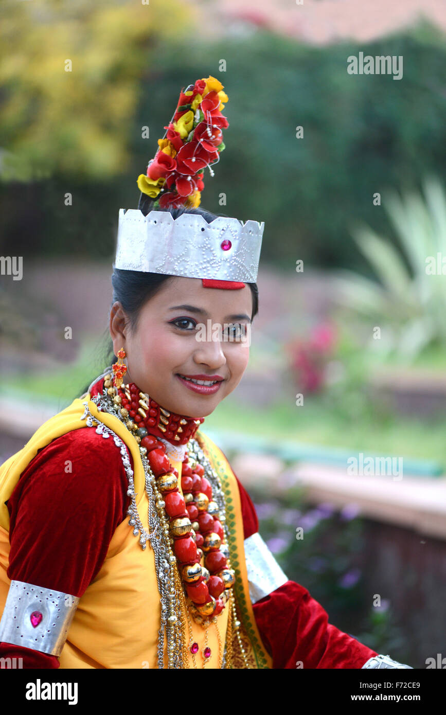 Khasi Tribe Woman Wearing Traditional Dress Meghalaya India Asia Mr