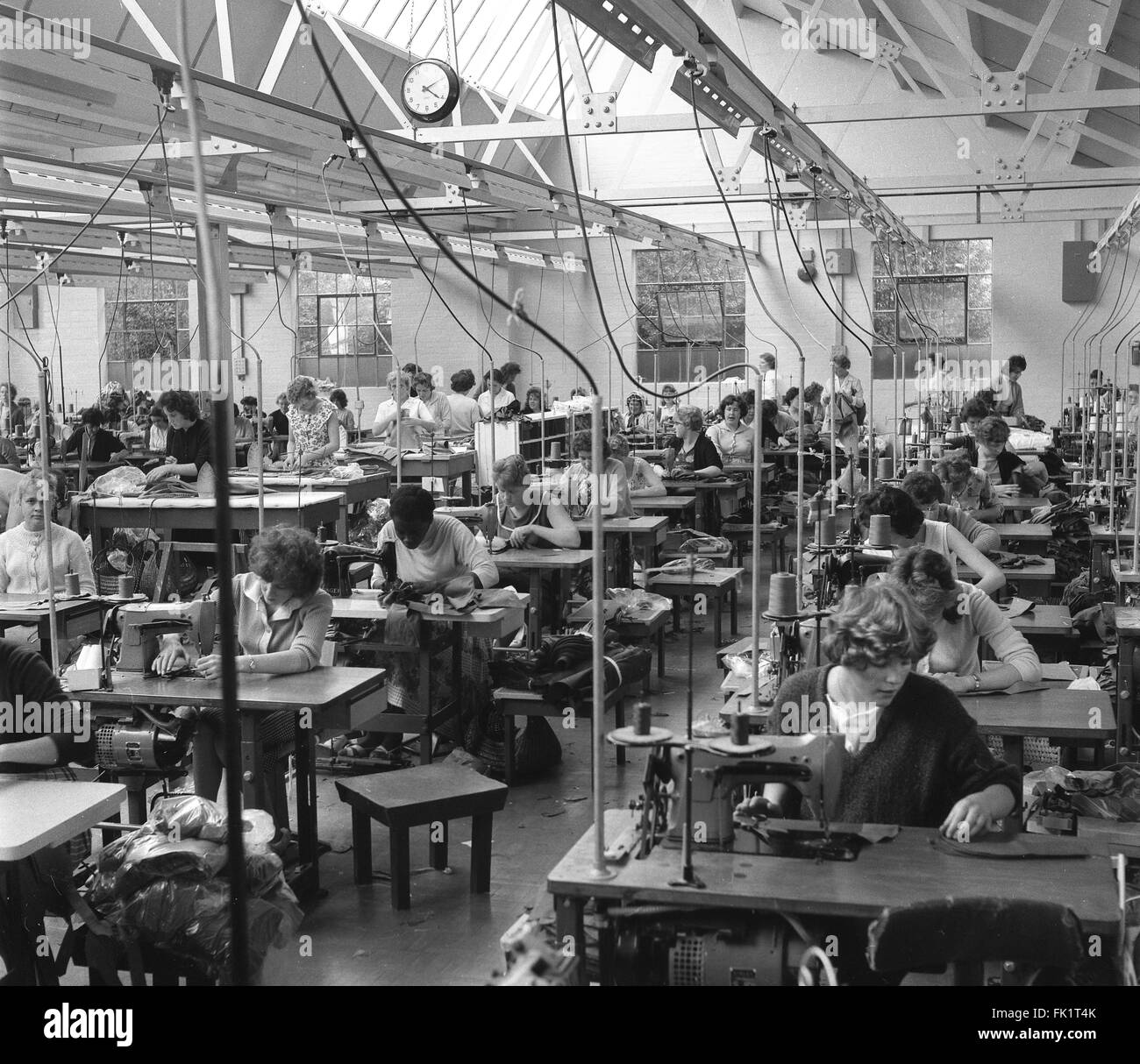 Women Workers Working In Clothing Factory 1960s Britain Rag Trade