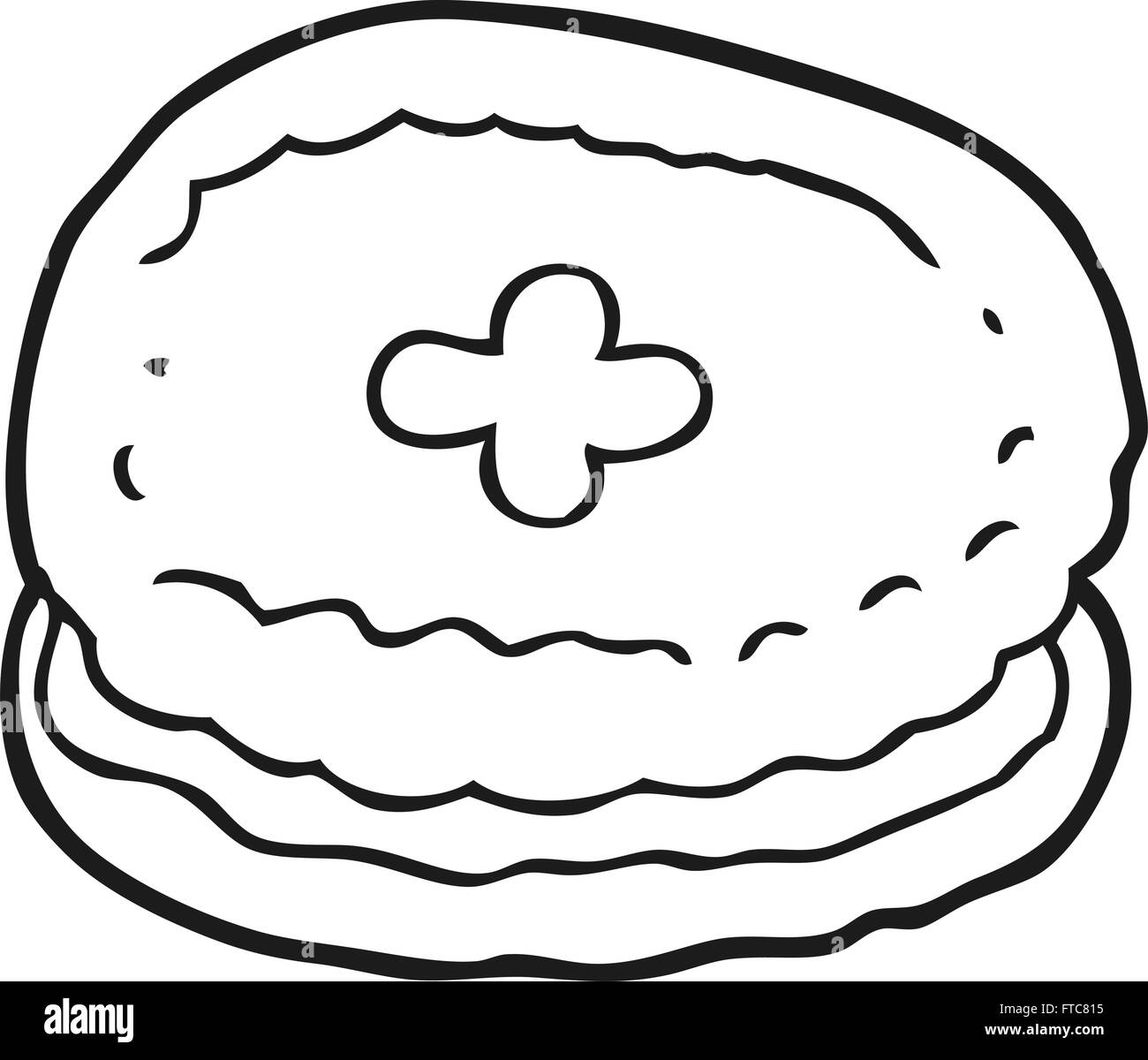 Freehand Drawn Black And White Cartoon Biscuit Stock Vector Image And Art