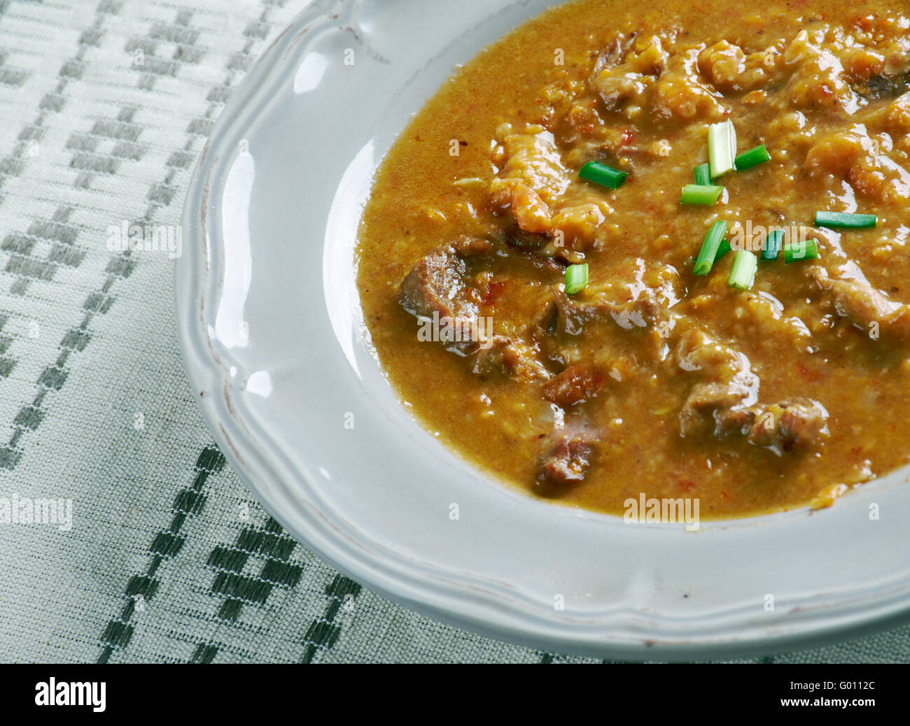 Gebundene Ochsenschwanzsuppe -German Oxtail soup Stock Photo - Alamy