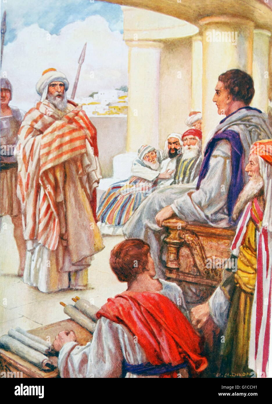 Apostle Paul on trial before Porcius Festus (procurator of Judea