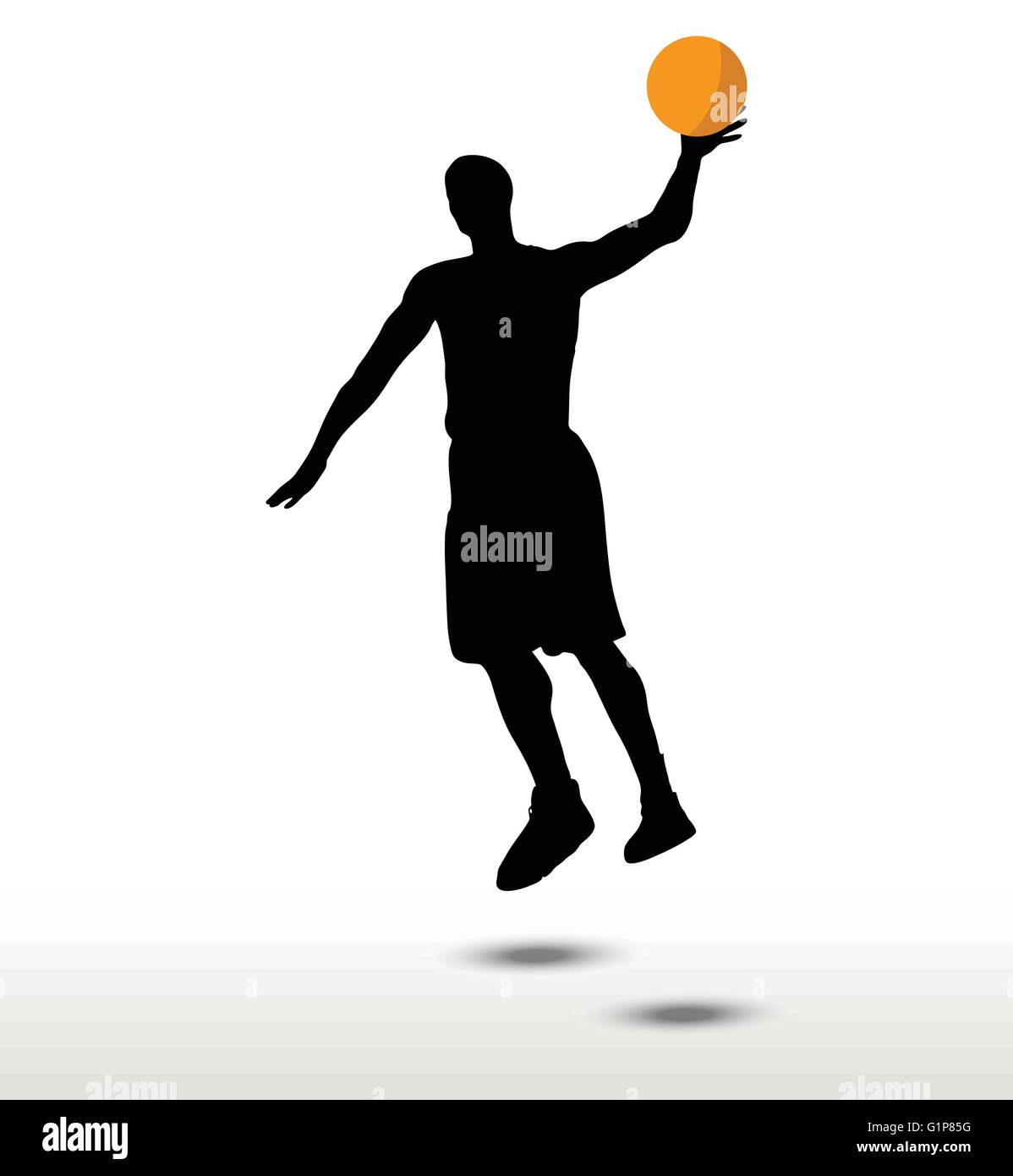 vector image - basketball player silhouette in slam pose, isolated on ...