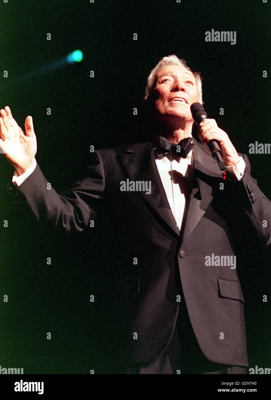 Andy Williams. American singer Andy Wiliams performs on stage in London ...