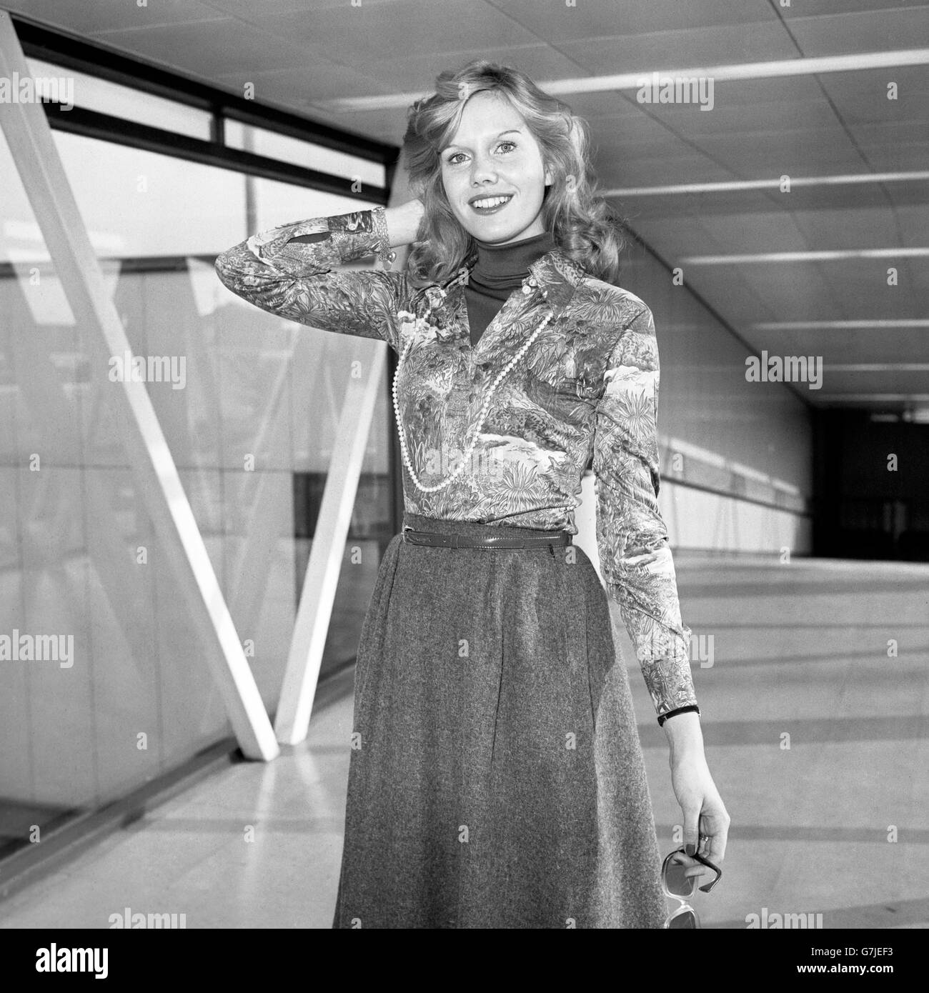 Miss Sweden Agneta Magnusson 20 Arrives At London S Heathrow Aiport To Take Part In The Miss
